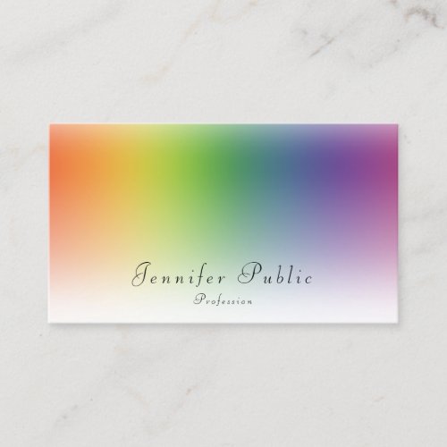 Colorful Modern Calligraphed Template Beauty Salon Business Card