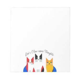 Colorful Modern Cats Notepad for Pet Lovers