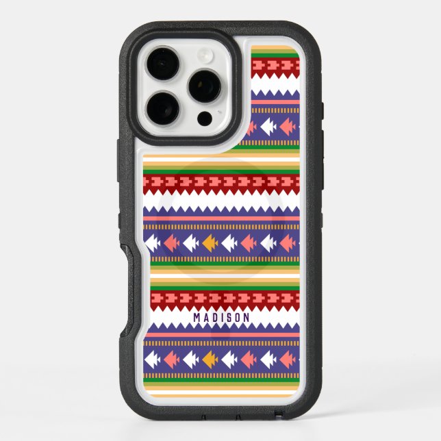 Colorful Modern Ceometric Pattern Personalized Otterbox iPhone Case (Back)