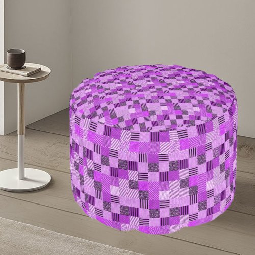 Colorful Modern Checkered Mosaic Pouf