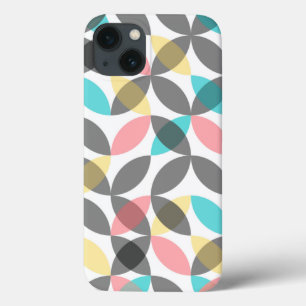 Colorful, modern, cheerful circular geometric iPhone 13 case