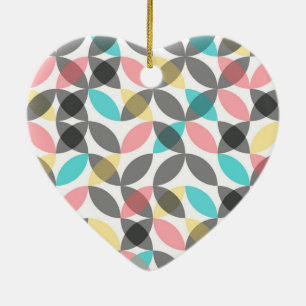 Colorful, modern, cheerful circular geometric ceramic ornament