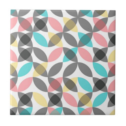 Colorful modern cheerful circular geometric ceramic tile