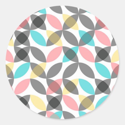 Colorful modern cheerful circular geometric classic round sticker