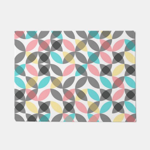 Colorful modern cheerful circular geometric doormat