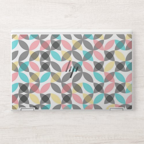 Colorful modern cheerful circular geometric HP laptop skin