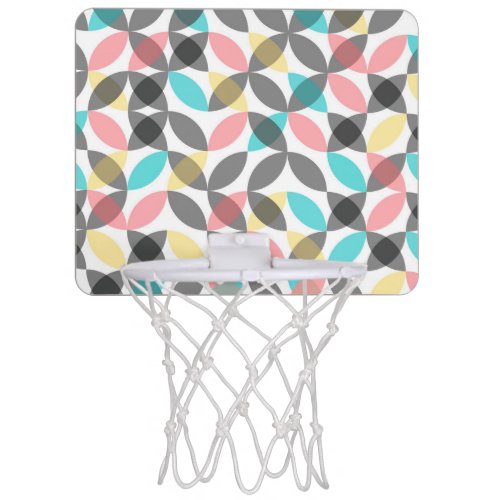 Colorful modern cheerful circular geometric mini basketball hoop