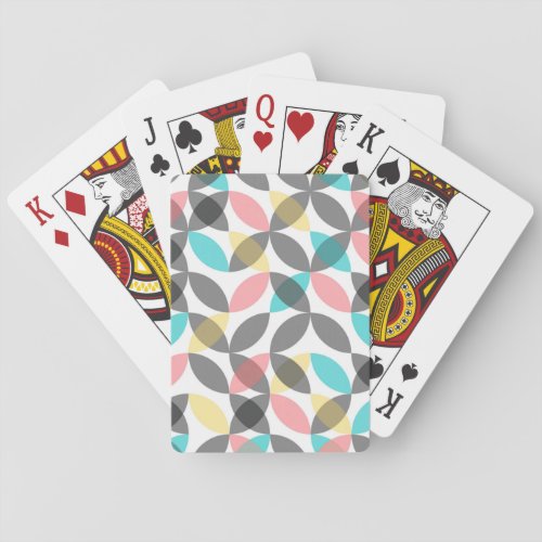 Colorful modern cheerful circular geometric playing cards