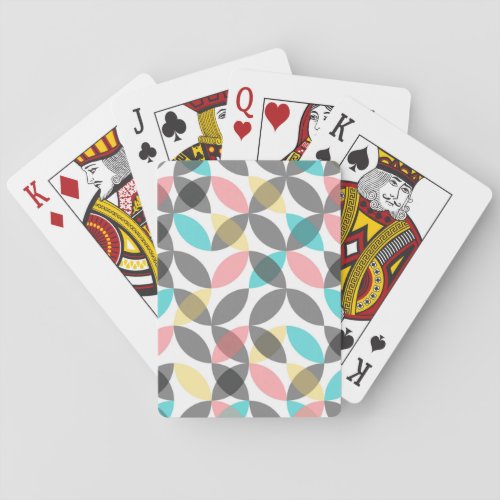 Colorful modern cheerful circular geometric poker cards