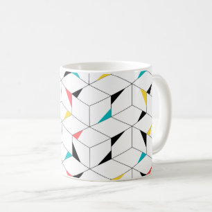 Colorful, modern, cheerful, trendy happy cubes coffee mug