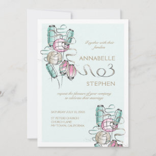 Colorful & Modern Chinese Lantern & Ribbon Design Invitation