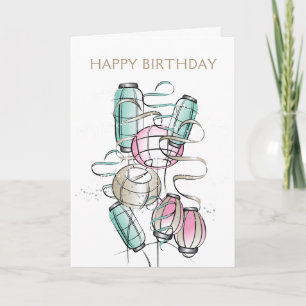 Colorful & Modern Chinese Lanterns & Ribbon Invitation