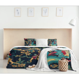 Colorful Modern Chinoiserie  Duvet Cover
