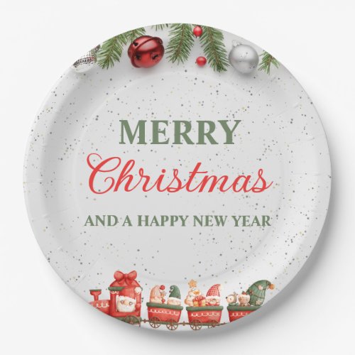 Colorful Modern Christmas Day 9 Round Paper Plate