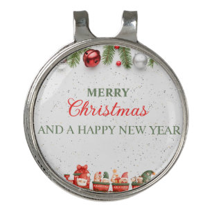 Colorful Modern Christmas Day Best Golf Hat Clip