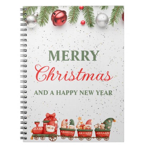 Colorful Modern Christmas Day Spiral Photo  Notebook