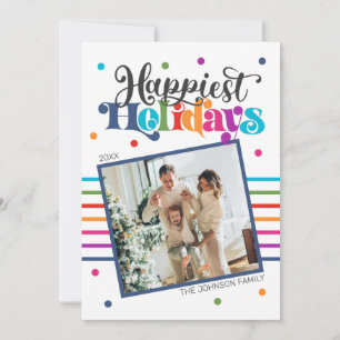 Colorful Modern Christmas Family Photo Holiday Car