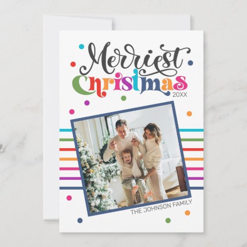 Colorful Modern Christmas Family Photo Holiday Car