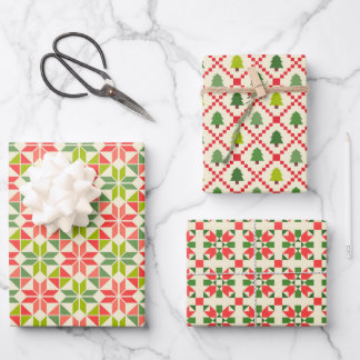 Colorful Modern Christmas Geometric Wrapping Paper