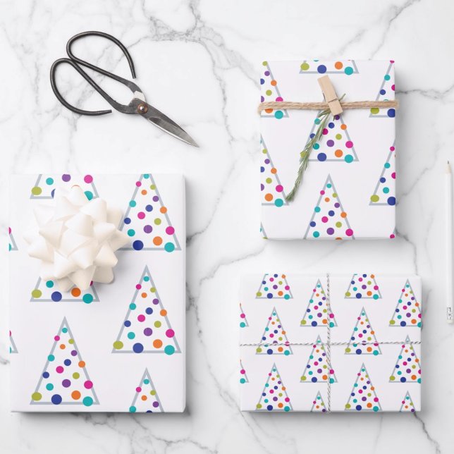 Colorful Modern Christmas Tree Wrapping Paper Sheets (Creator Uploaded)