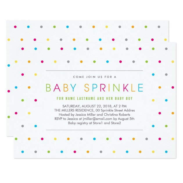 Colorful Modern Clean Neutral Baby Sprinkle Invite