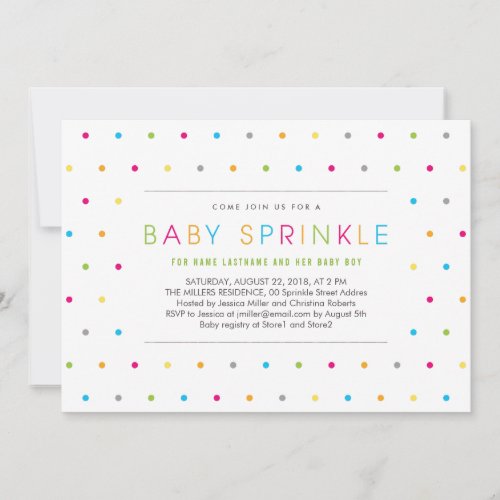 Colorful Modern Clean Neutral Baby Sprinkle Invite Announcements