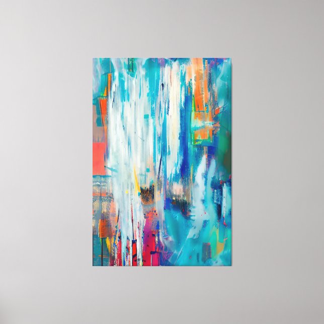 Colorful Modern Contemporary Abstract Art Canvas Print (Front)