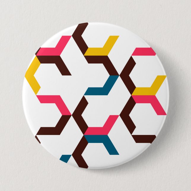 Colorful, modern, cool trendy chevron arrow shapes button (Front)