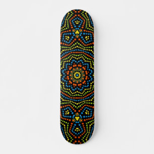 Colorful Modern Cool & Trendy Dot Art Skateboard
