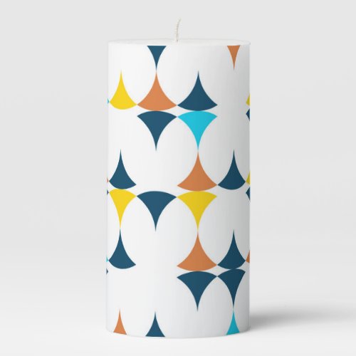 Colorful modern cool trendy geometric shapes pillar candle