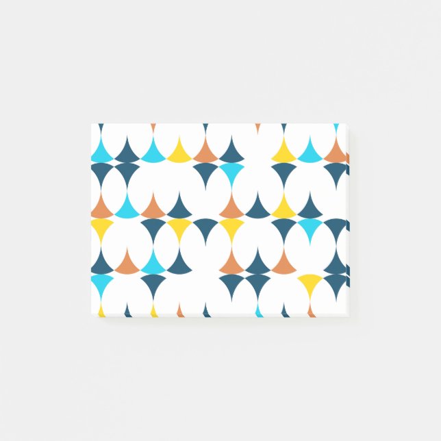 Colorful, modern, cool, trendy geometric shapes post-it notes (Front)
