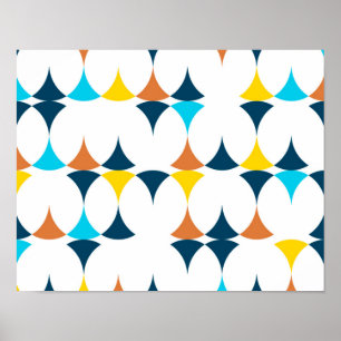 Colorful, modern, cool, trendy geometric shapes poster