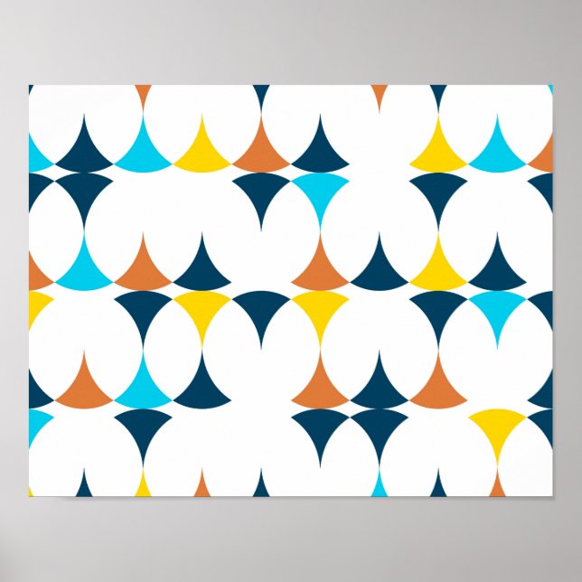 Colorful, modern, cool, trendy geometric shapes poster (Front)