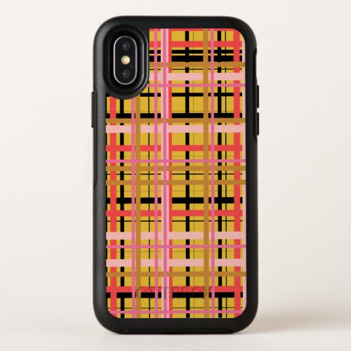 Colorful Modern Cozy Plaid Pattern in Yellow OtterBox Symmetry iPhone XS Case