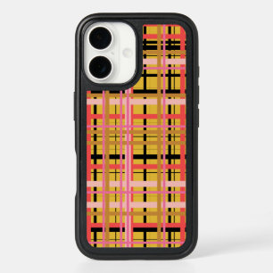 Colorful Modern Cozy Plaid Pattern in Yellow iPhone 16 Case