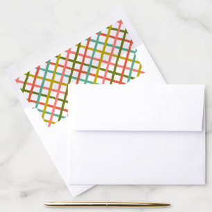 Colorful Modern Crisscross Christmas Holiday Envelope Liner