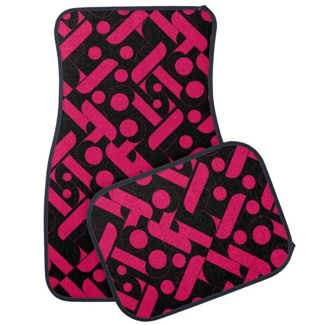 Colorful Modern Cute Geometric Pattern  Car Floor Mat (Set)