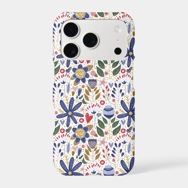 Colorful Modern Cute Pattern Flowers  Case-Mate iPhone Case (Back)