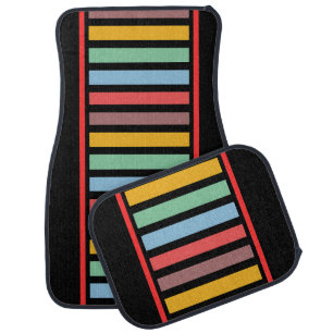 Colorful Modern Cute Stripes Pattern Car Car Floor Mat