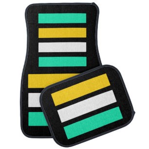 Colorful Modern Cute Stripes Pattern Car Car Floor Mat