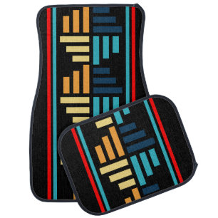 Colorful Modern Cute Stripes Pattern Car Car Floor Mat