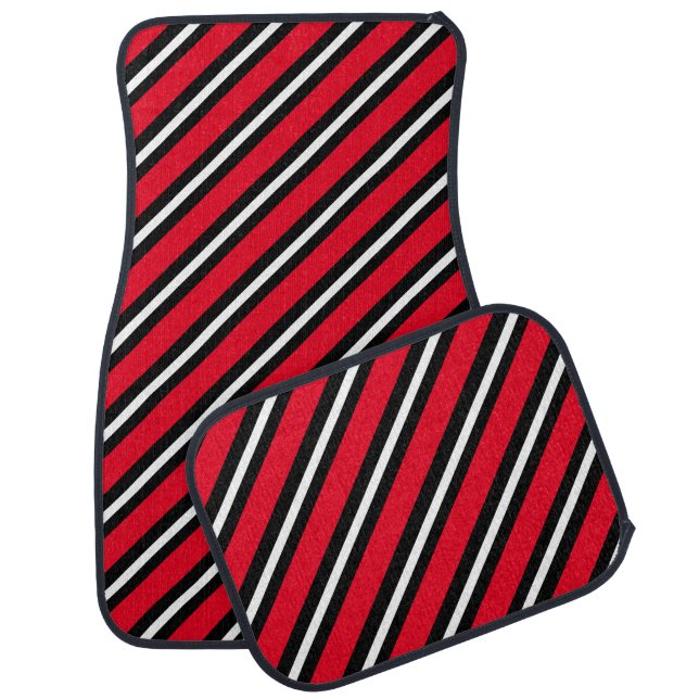 Colorful Modern Cute Stripes Pattern          Car Floor Mat (Set)