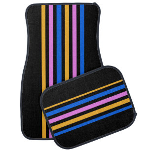 Colorful Modern Cute Stripes Pattern Car Floor Mat