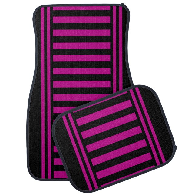Colorful Modern Cute Stripes Pattern          Car Floor Mat (Set)