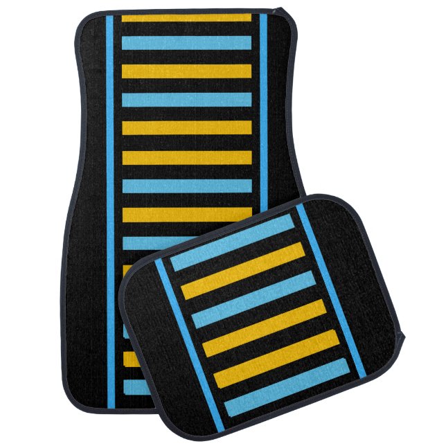 Colorful Modern Cute Stripes Pattern          Car Floor Mat (Set)