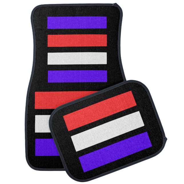 Colorful Modern Cute Stripes Pattern          Car Floor Mat (Set)