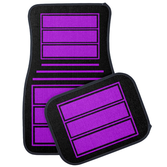Colorful Modern Cute Stripes Pattern          Car Floor Mat (Set)