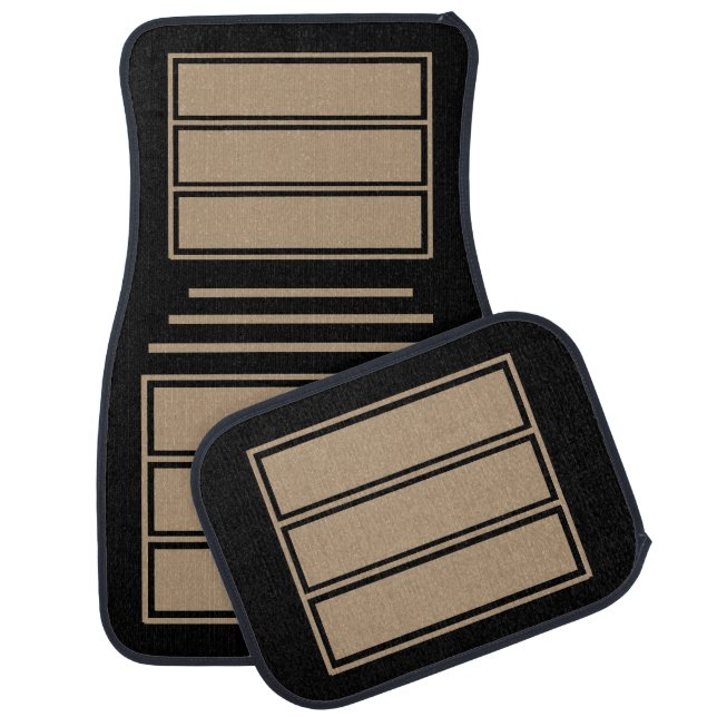 Colorful Modern Cute Stripes Pattern          Car Floor Mat (Set)