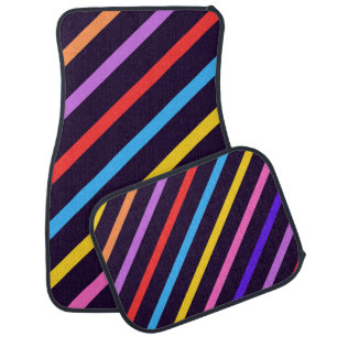 Colorful Modern Cute Stripes Pattern Car Floor Mat