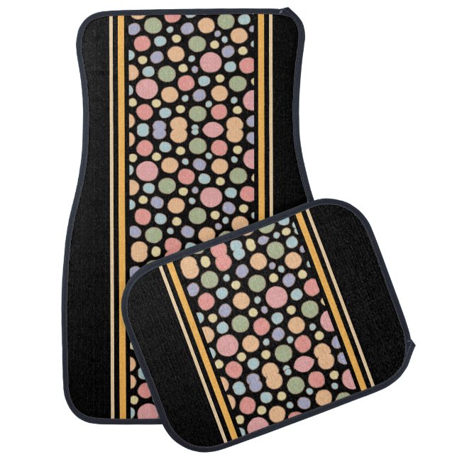 Colorful Modern Cute Stripes Pattern          Car Floor Mat (Set)